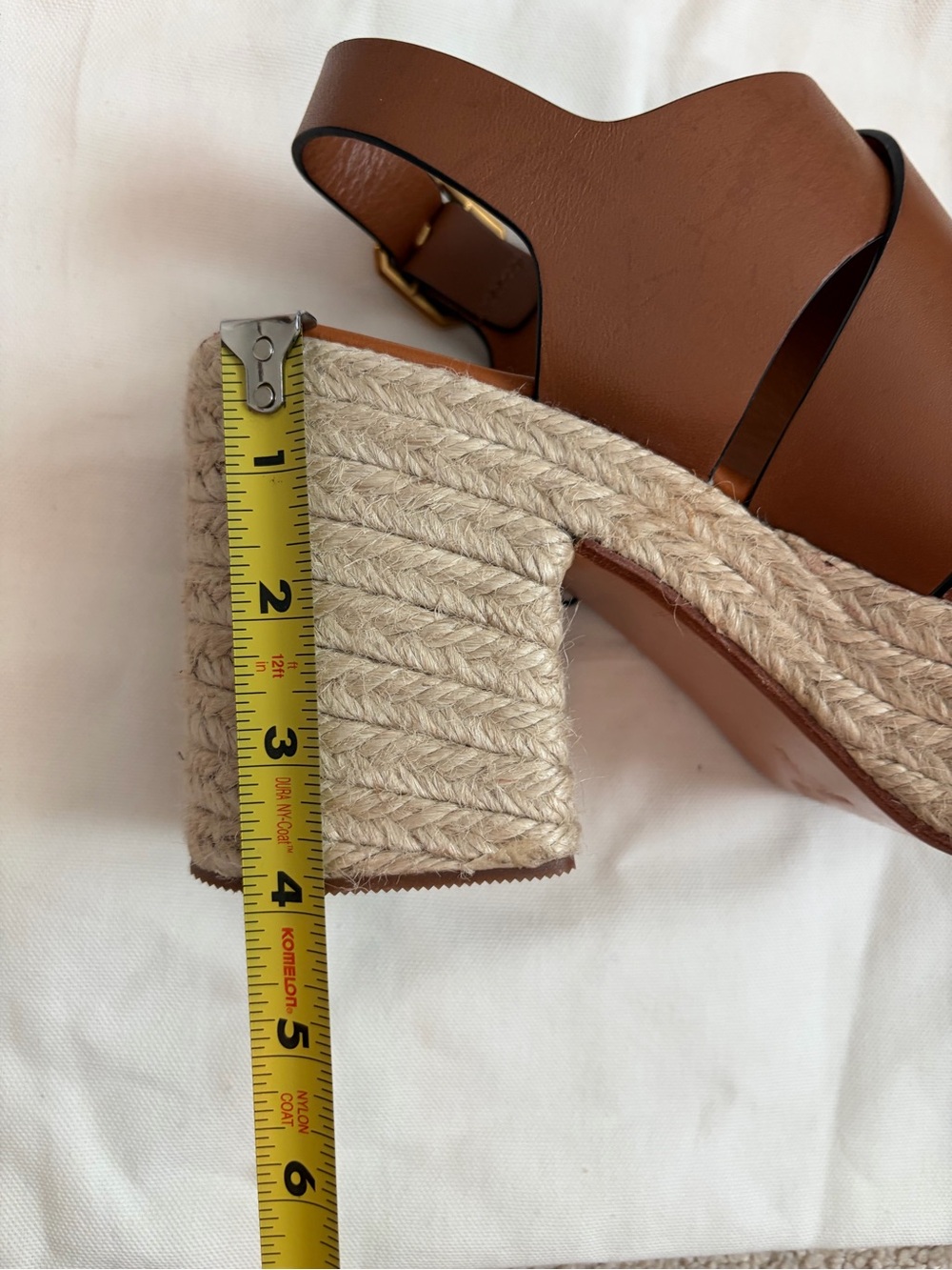 Me + Em Espadrille Platform Women's Brown Sandals Full Grain Leather Sz US 9/9.5 - Picture 12 of 14